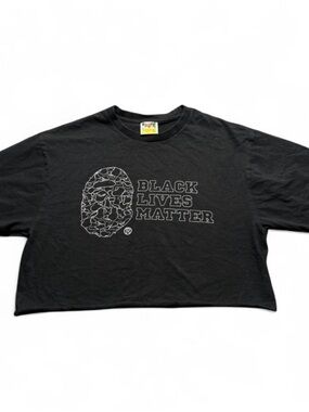 Bape Black Cropped Tee- BLM